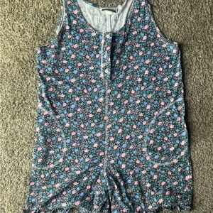Vintage Floral Sleeveless Romper-cottagecore, grandmacore